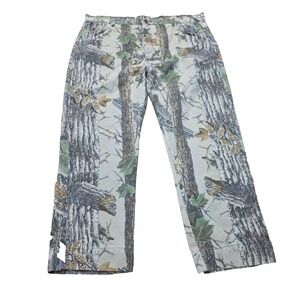 Vintage Duxbak Jeans Mens 42x32 Brown Straight Realtree Camo Hunting USA Denim